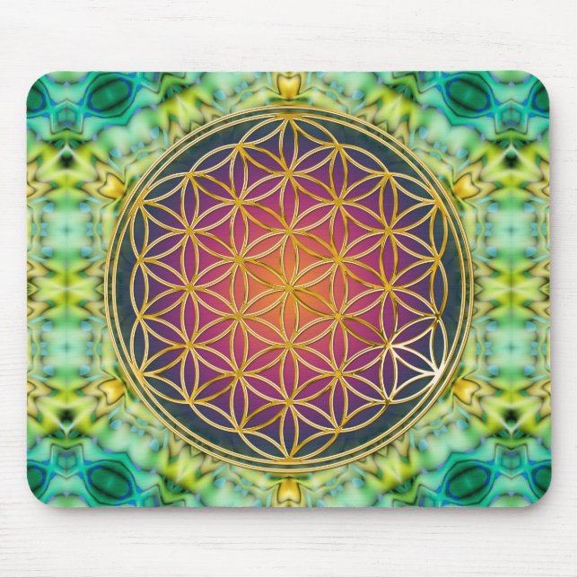Mousepad Flor Da Vida - Ouro - Frente 2 (Frente)