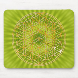 Mousepad Flor Da Vida   ouro, grande