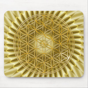 Mousepad Flor Da Vida ouro, grande, leve