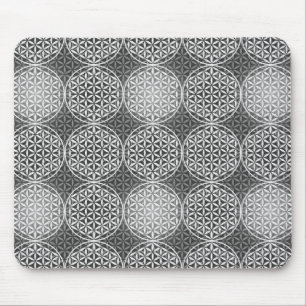 Mousepad Flor da vida - padrão do selo - cinzas