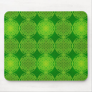 Mousepad Flor da vida - padrão do selo - verde