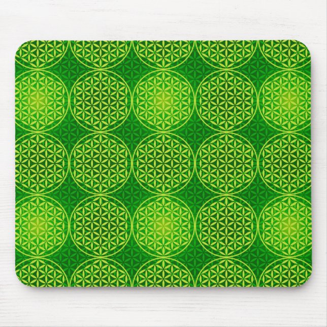 Mousepad Flor da vida - padrão do selo - verde (Frente)