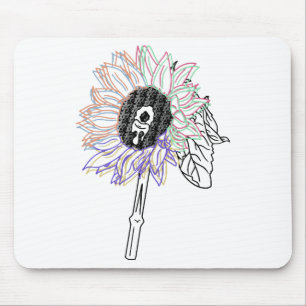 Mousepad Flor de Arco-Íris Arte Funky