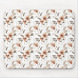 Mousepad Flor de Campo Aguarela Rosa Marrom