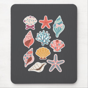 Mousepad Flor de Campo Concha de Molusco Vibrações de Verão