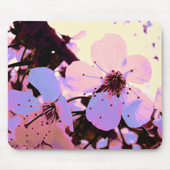 Mousepad Flor de Cereja Rosa (Frente)
