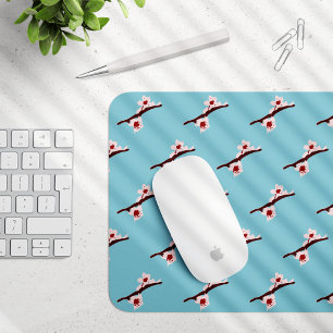 Mousepad Flor De Cereja, Sakura, Padrão Floral Rosa