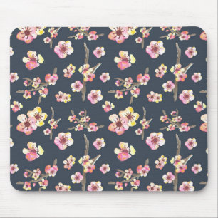 Mousepad Flor de cerejeira do marinho floral