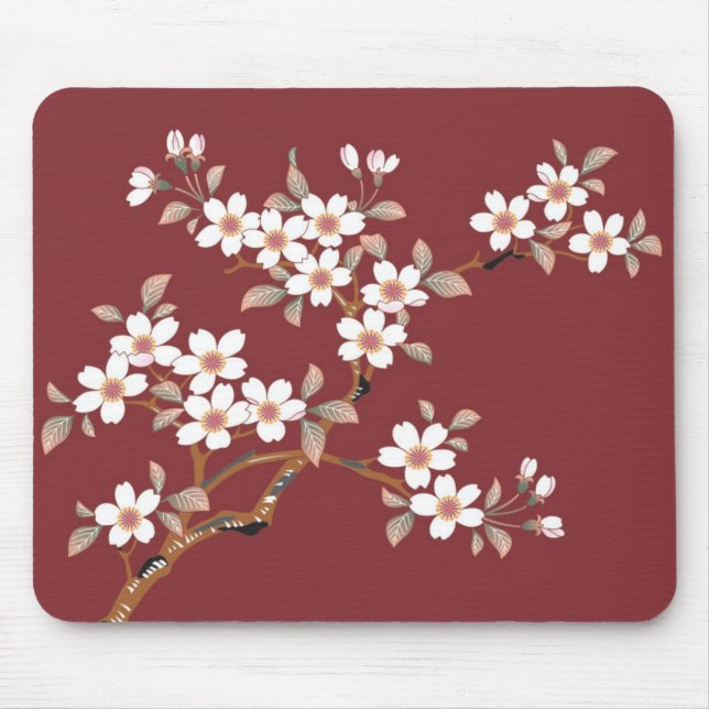 Mousepad Flor de cerejeira elegante Mousemat floral (Frente)