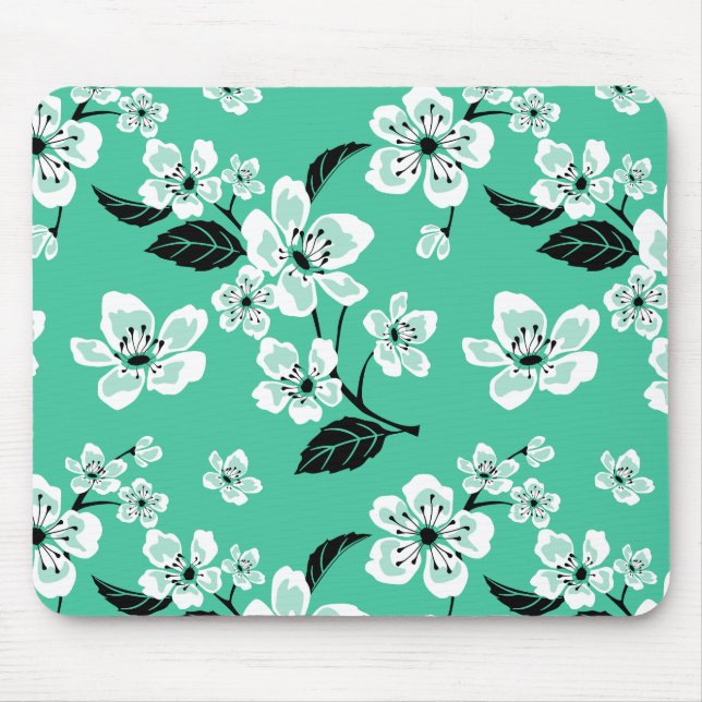 MOUSEPAD FLOR DE CEREJEIRA - SAKURA (MINT) (Frente)