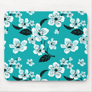 MOUSEPAD FLOR DE CEREJEIRA - SAKURA (TURQUESA)