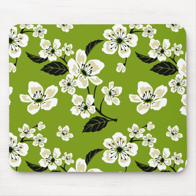 MOUSEPAD FLOR DE CEREJEIRA - SAKURA (VERDE MATCHA) (Frente)