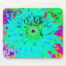 Flor de Dália Decorativa Abstrata Aqua