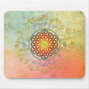 Mousepad Flor de DES Lebens da vida/Blume - ornamento IV BG