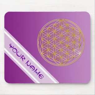 Mousepad Flor de DES Lebens da vida/Blume - ouro