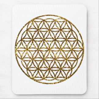 Mousepad Flor de flor da vida com brilho Dourado