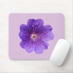 Mousepad Flor de gerânio roxo impresso na proteção do mouse