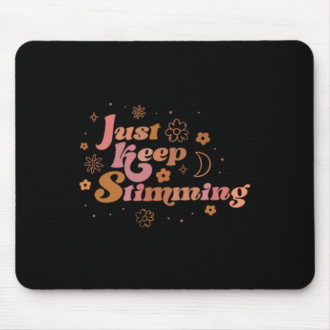 Mousepad Flor De Groovy Continue A Atimar O Autismo Retroat (Frente)