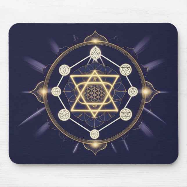 Mousepad Flor de Infinito — Geometria Sagrada Celestial (Frente)