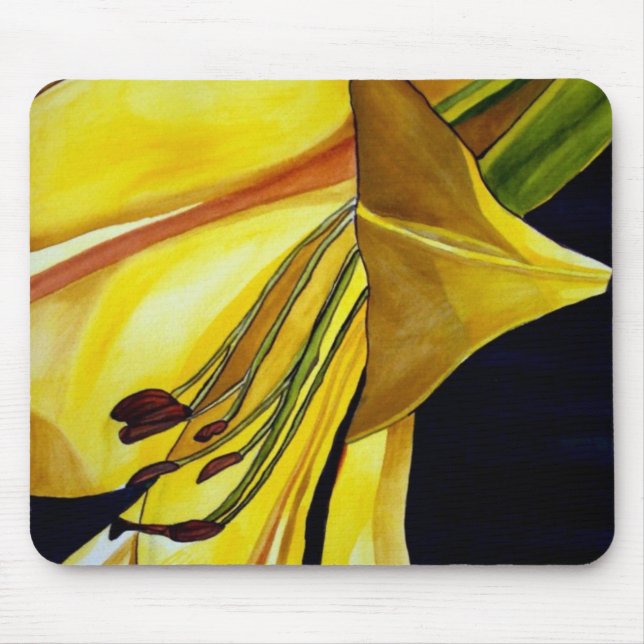 Mousepad Flor de lírio esplendor dourado amarelo (Frente)