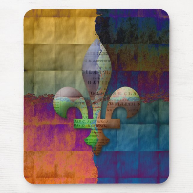 Mousepad Flor de lis em tons da jóia (Frente)
