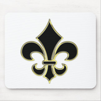 Mousepad Flor de lis preta & Dourado de Geaux
