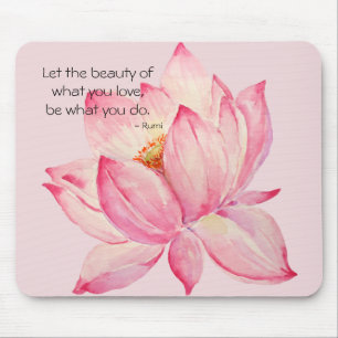 Mousepad Flor de Lotus cor-de-rosa