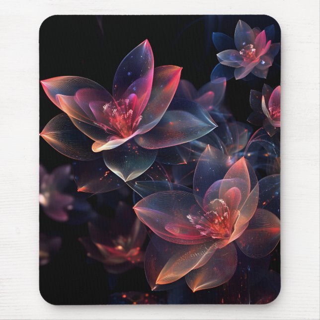 Mousepad Flor de Lótus Cósmico Celestial em Flor (Frente)