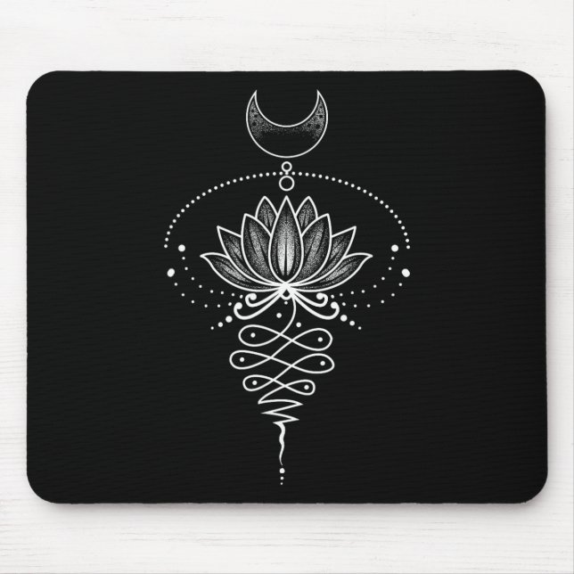 Mousepad Flor de Lótus Espiritual Unalome Meditação Zen Yog (Frente)