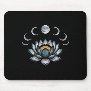 Mousepad Flor de Lótus Fases da Lua Zen Amante de Yoga Espi