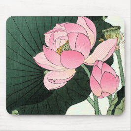 Mousepad Flor de Lotus Japonês Elegante - Arte Fina Vintage