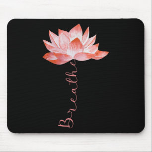 Mousepad Flor de Lótus Rosa Yoga Respirar Meditação Amante