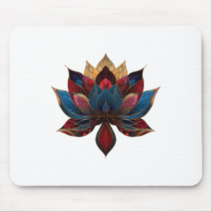 Mousepad Flor de Lótus Vintage Zen Budismo Japonês Yoga _4