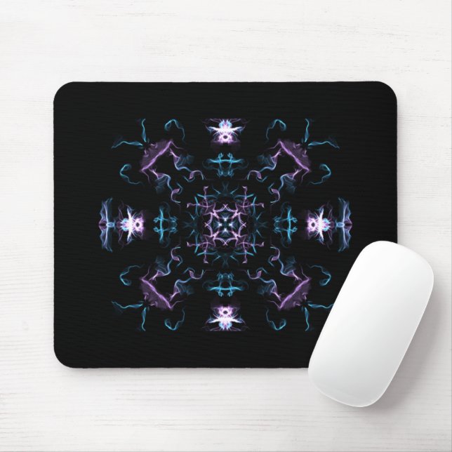 Mousepad Flor de Mandala Roxo e Azul (Com mouse)