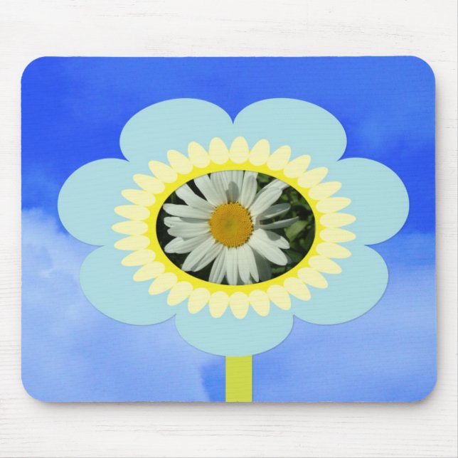 Mousepad flor de margarida e céu azul (Frente)