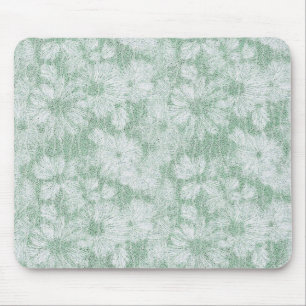 Mousepad Flor de Margarida Veludo Verde Menta 