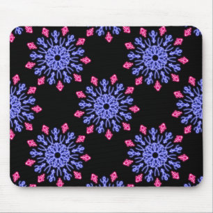 Mousepad Flor de néon azul e vermelha