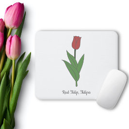 Mousepad Flor de Pastel Vermelho Botânico
