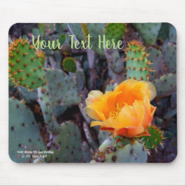 Mousepad Flor de Pear Laranja Picante Flor de Cactus