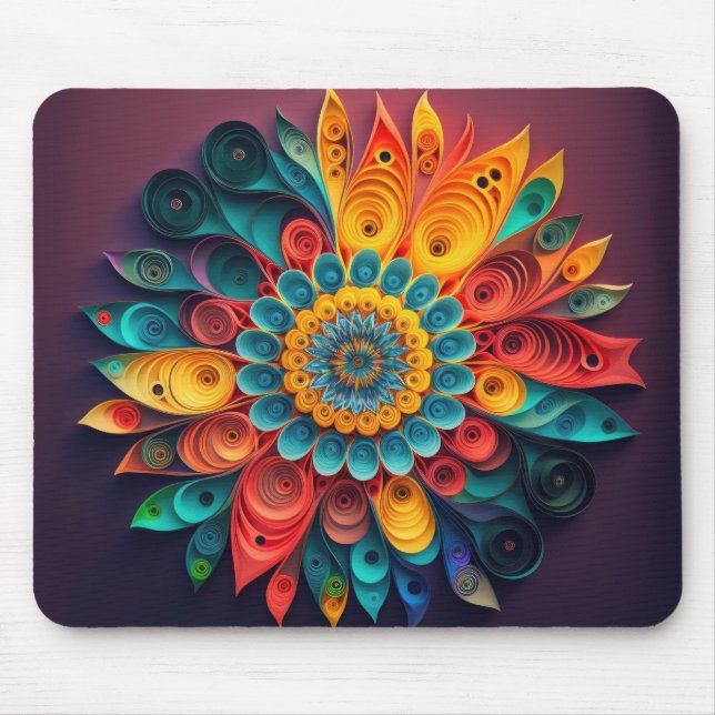 Mousepad Flor de preenchimento de papel (Frente)