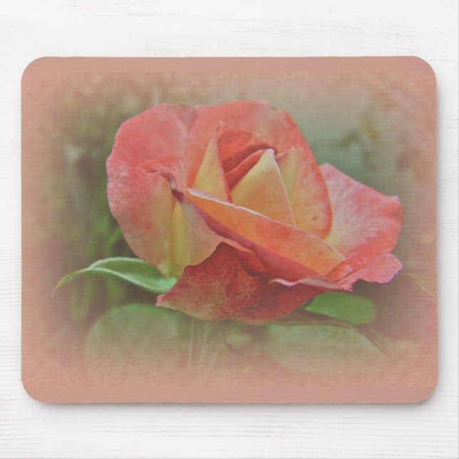 Mousepad Flor de Rosa de pêssego (Frente)