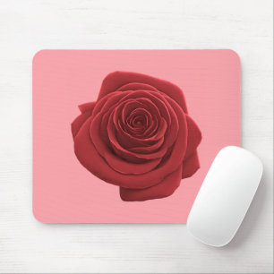 Mousepad Flor de rosa vermelha impresso no teclado do mouse