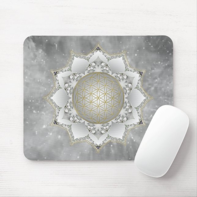 Mousepad Flor De Vida - Blossomas Mandala 1 (Com mouse)