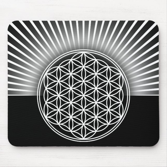Mousepad Flor de vida / Blume des Lebens - branco plano (Frente)