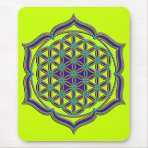 Mousepad Flor De Vida / Blume des Lebens - Lotus Contour