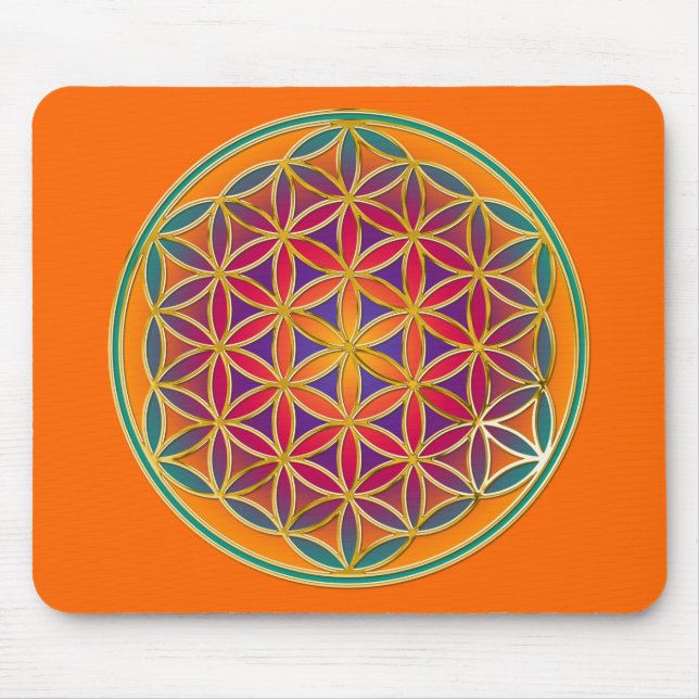 Mousepad Flor De Vida - Estilo De Botão 03 (Frente)