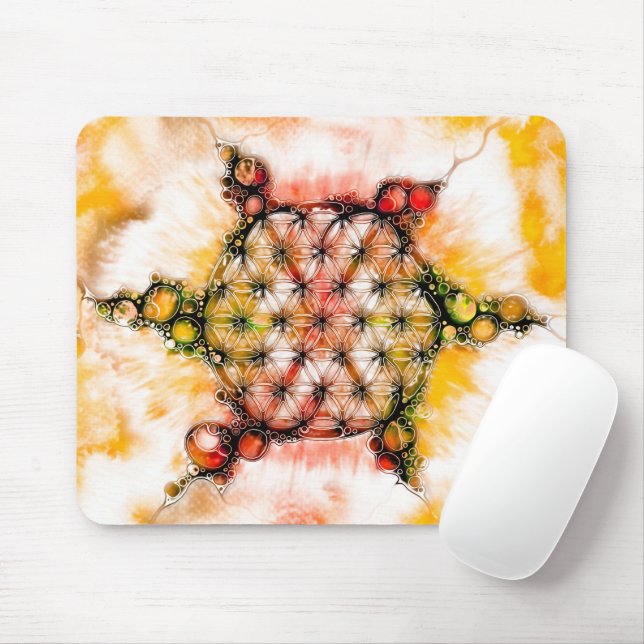 Mousepad Flor De Vida - Maneiras Coloridas 4 (Com mouse)