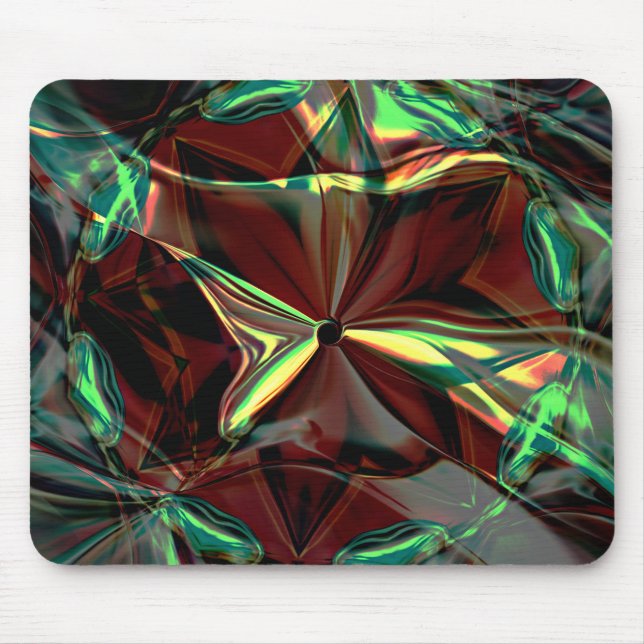 Mousepad Flor digital com tons metálicos ou cristalinos (Frente)