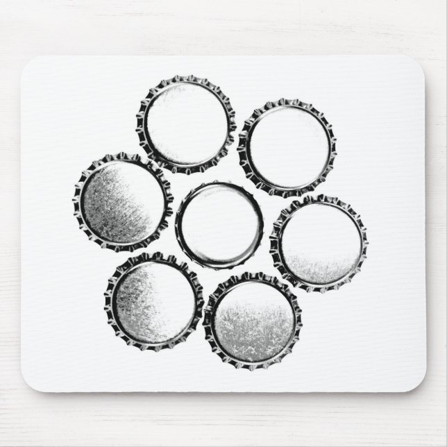 Mousepad Flor dos bonés de garrafa da cerveja (Frente)