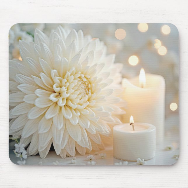 Mousepad Flor e Velas de crisântemo (Frente)